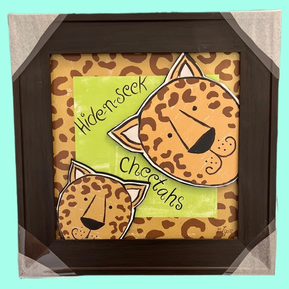Hobby Lobby Art Hidenseek Cheetahs 3d Art Work With Frame Wall Decor Poshmark
